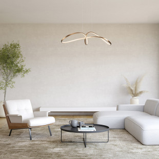 Lampa wisząca Curve LED mosiężna Maytoni | Nowoczesny design
