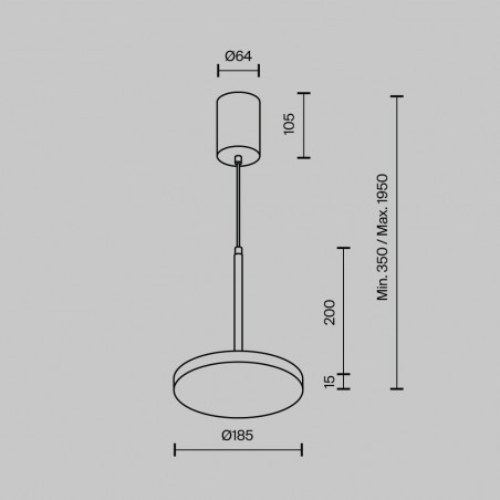 Lampa wisząca LED Plato biała Maytoni | Nowoczesny design