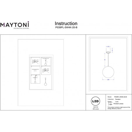 Lampa wisząca Luna LED Maytoni - nowoczesny design | Sklep z lampami