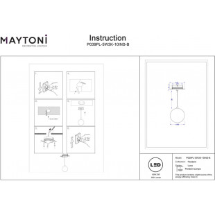 Lampa wisząca Luna LED Maytoni | Biało-czarna kula 10cm