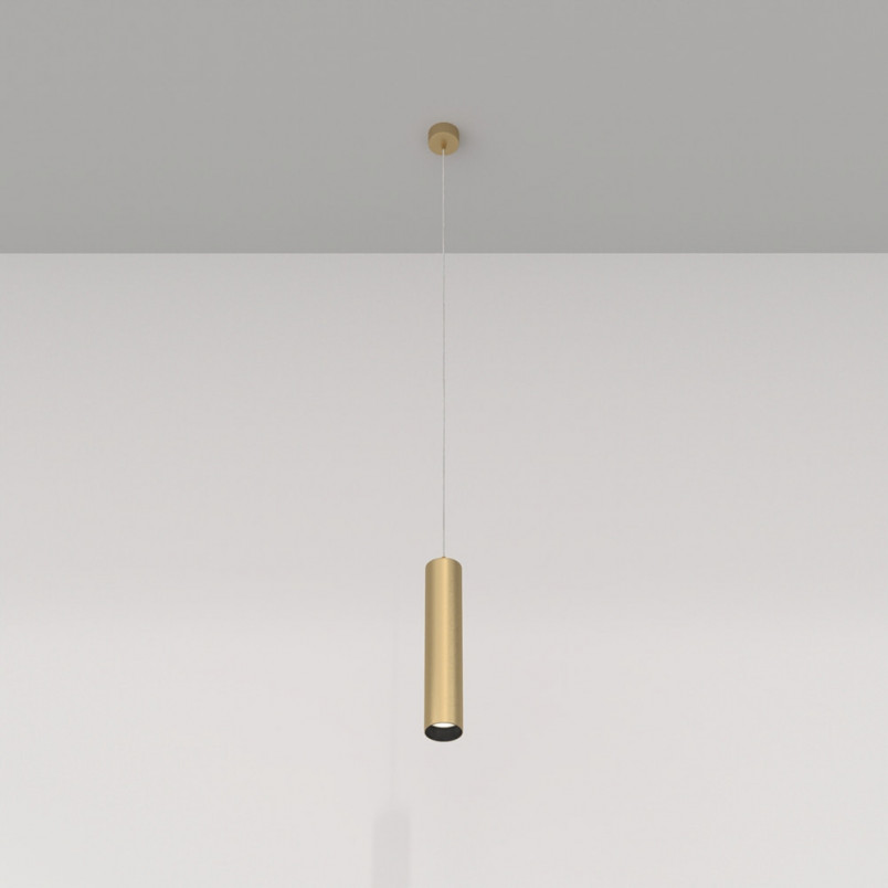 Lampa wisząca Focus Maytoni - Złota tuba GU10 | Sklep z lampami