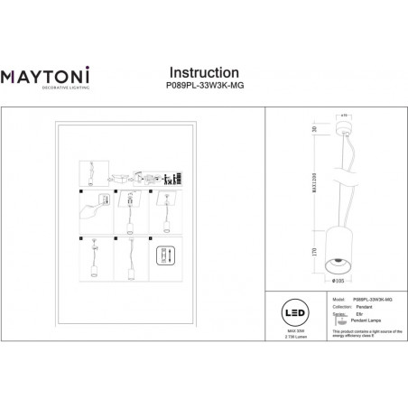 Lampa wisząca Efir Maytoni - Złote światło, elegancki design