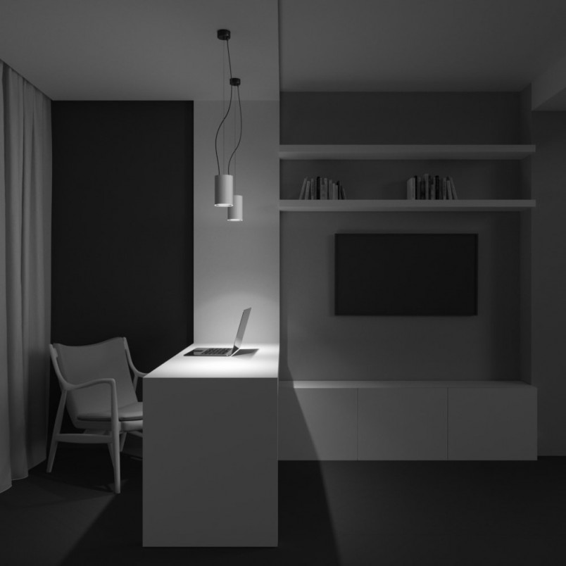 Lampa wisząca tuba Efir biała Maytoni | Nowoczesny design