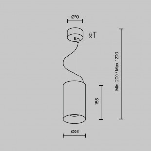 Lampa wisząca tuba Efir biała Maytoni | Nowoczesny design