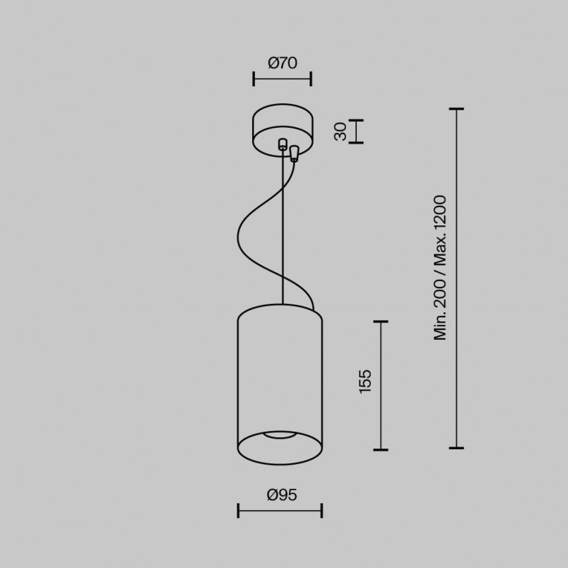 Lampa wisząca tuba Efir biała Maytoni | Nowoczesny design