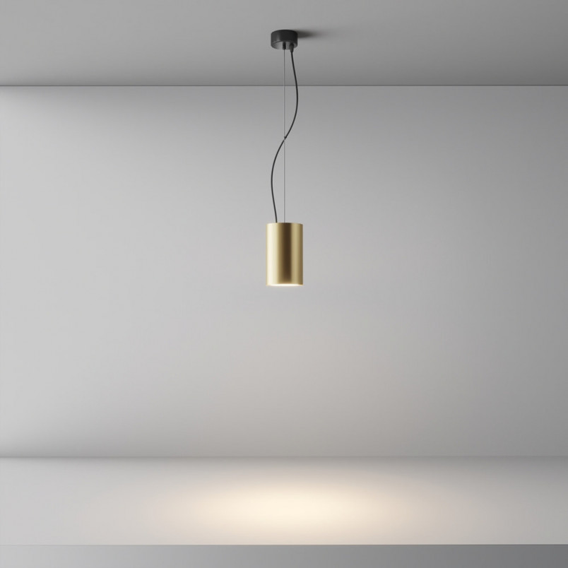 Lampa wisząca Efir Maytoni - Złota tuba LED | Sklep z lampami