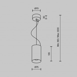 Lampa Wisząca Tuba Efir Biała Maytoni | Nowoczesny Design