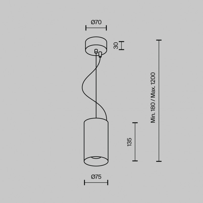 Lampa wisząca tuba Efir Maytoni - matowe złoto | Sklep z lampami