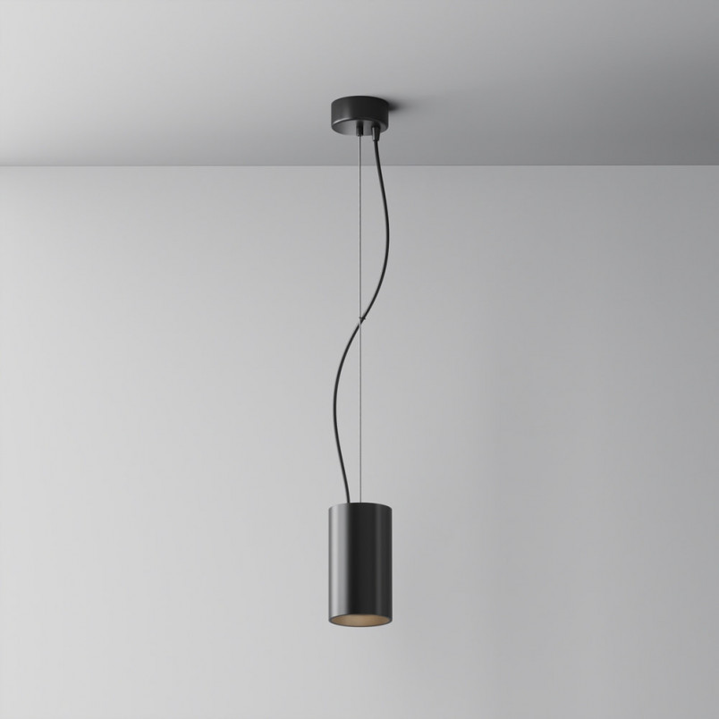 Lampa wisząca Efir Maytoni - czarna tuba LED | Sklep z lampami