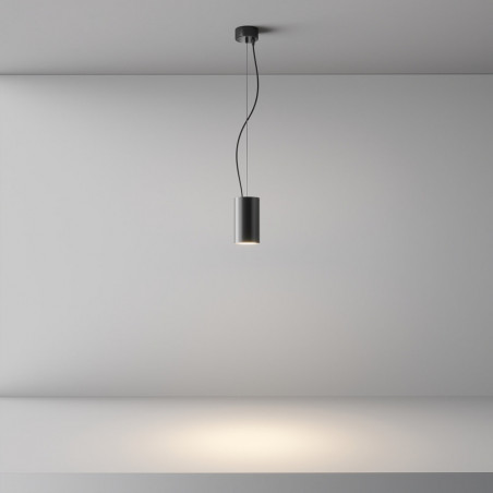 Lampa wisząca Efir Maytoni - czarna tuba LED | Sklep z lampami