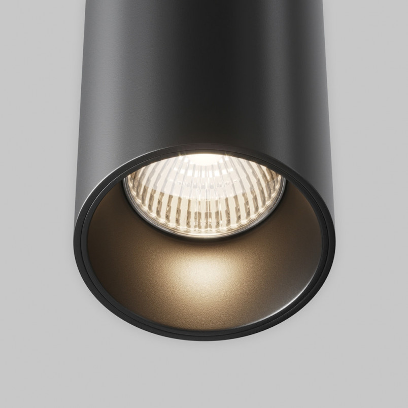 Lampa wisząca Efir Maytoni - czarna tuba LED | Sklep z lampami