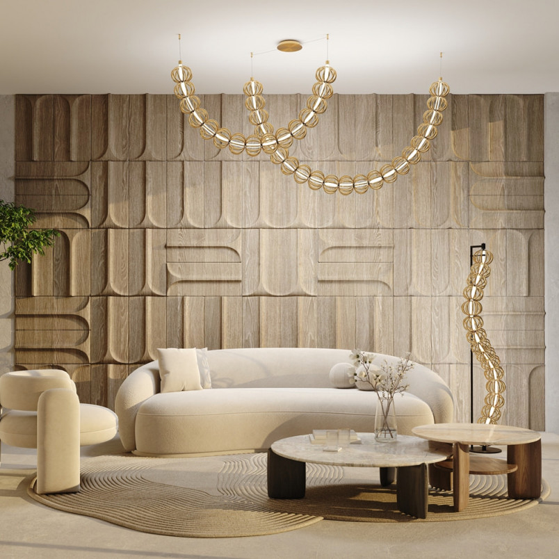 Lampa wisząca Golden Cage Maytoni | Złota, LED, Glamour