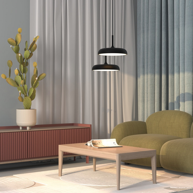 Lampa wisząca Gerhard LED czarna Maytoni | 40cm