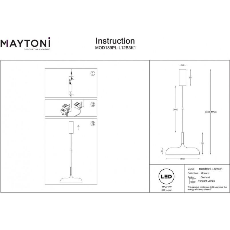Lampa wisząca Gerhard LED Maytoni | Nowoczesny design