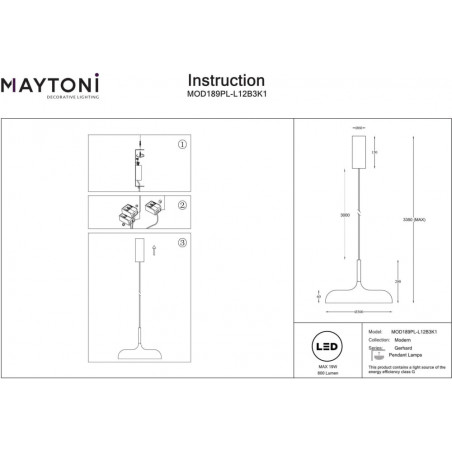 Lampa wisząca Gerhard LED Maytoni | Nowoczesny design