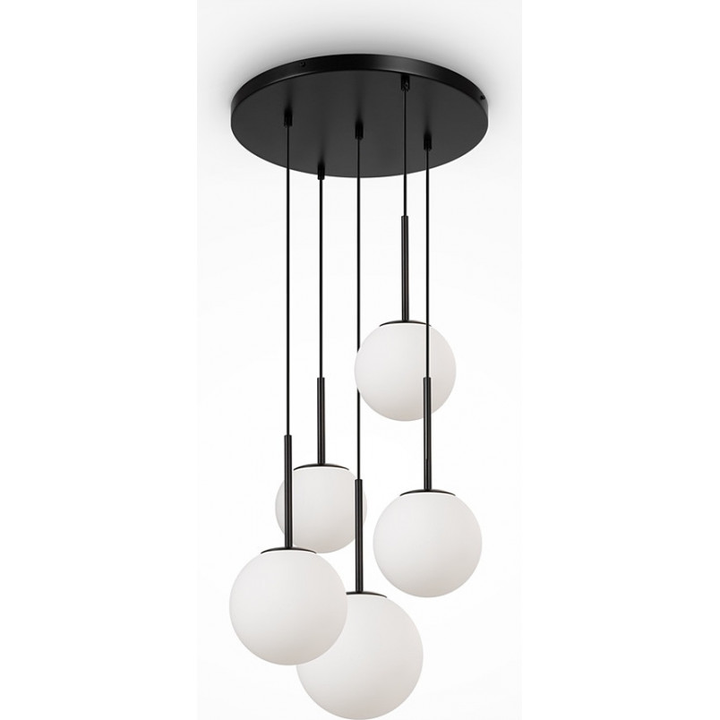 Lampa wisząca Maytoni Basic Form - 5 kuli, biało-czarna | Sklep z lampami