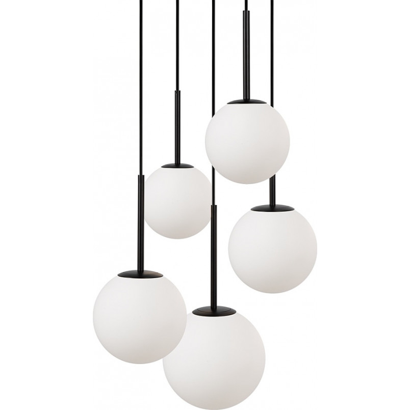 Lampa wisząca Maytoni Basic Form - 5 kuli, biało-czarna | Sklep z lampami