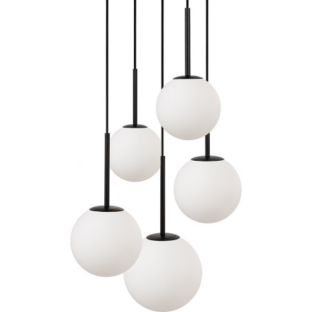 Lampa wisząca Maytoni Basic Form - 5 kuli, biało-czarna | Sklep z lampami