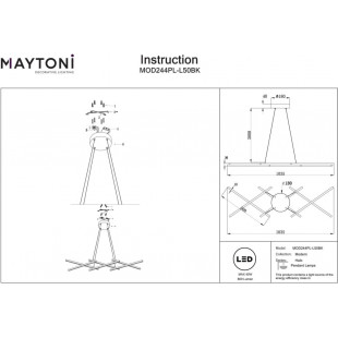 Lampa wisząca Halo LED czarna Maytoni | Nowoczesny design