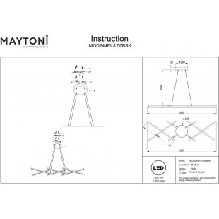 Lampa wisząca Halo LED Maytoni | Nowoczesny design, mosiężny akcent