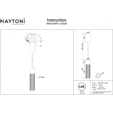 Lampa wisząca Imaginary Maytoni: Złoty glamour LED | Sklep z lampami