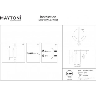 Kinkiet Nuance LED biało-złoty Maytoni - Nowoczesny design