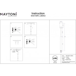 Lampa wisząca czarna Maytoni Pro Base LED | Minimalistyczny design
