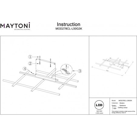 Plafon LED Radiance Maytoni: Nowoczesny design, złoty