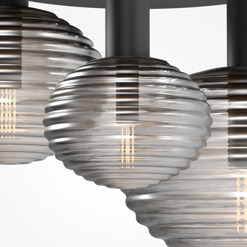 Plafon szklany ryflowany Reels III Maytoni | Lampa sufitowa