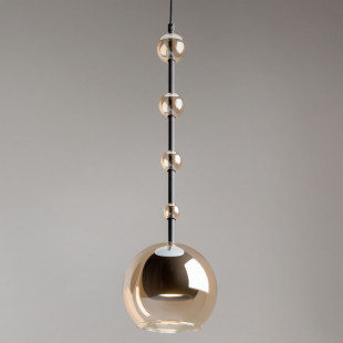 Lampa wisząca szklana Maytoni Ros | Bursztynowo-czarna, 16cm