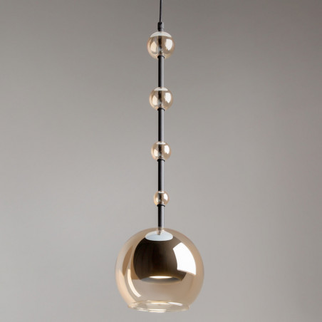 Lampa wisząca szklana Maytoni Ros | Bursztynowo-czarna, 16cm
