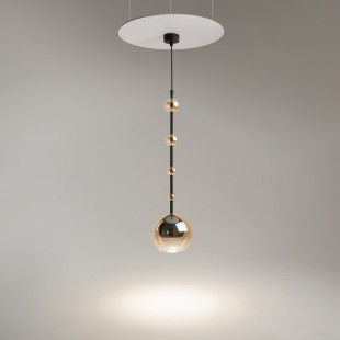 Lampa wisząca szklana Maytoni Ros | Bursztynowo-czarna, 16cm