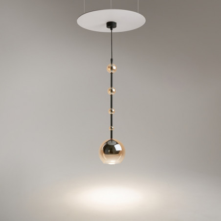Lampa wisząca szklana Maytoni Ros | Bursztynowo-czarna, 16cm