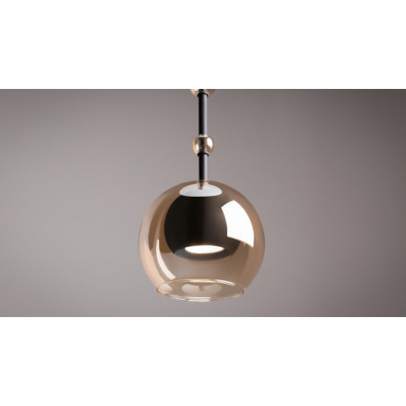 Lampa wisząca szklana Maytoni Ros | Bursztynowo-czarna, 16cm