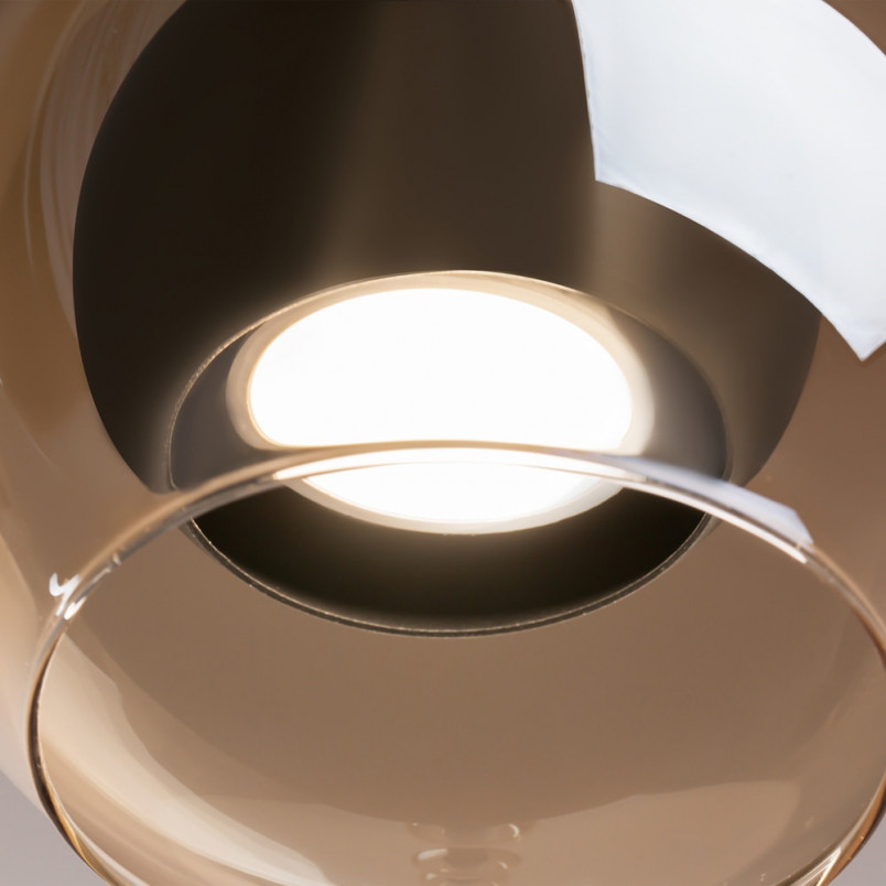 Lampa wisząca szklana Maytoni Ros | Bursztynowo-czarna, 16cm