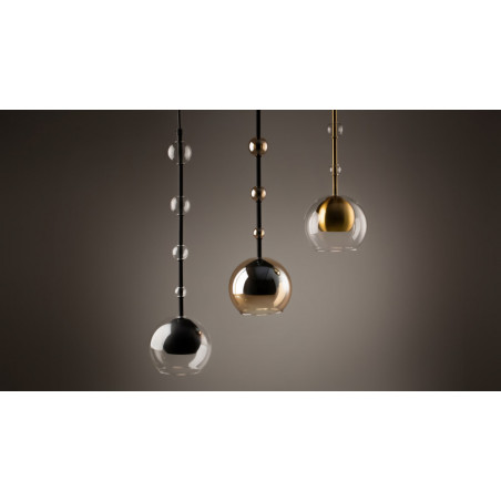 Lampa wisząca szklana Maytoni Ros | Bursztynowo-czarna, 16cm