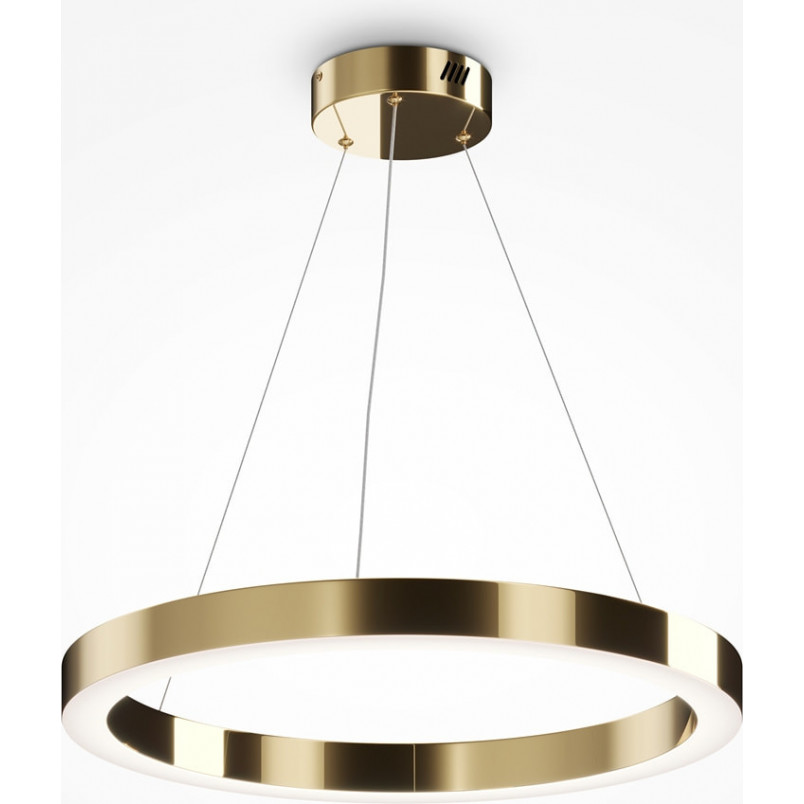 Saturno LED Maytoni: Złota lampa wisząca, 60cm - Sklep Lamp