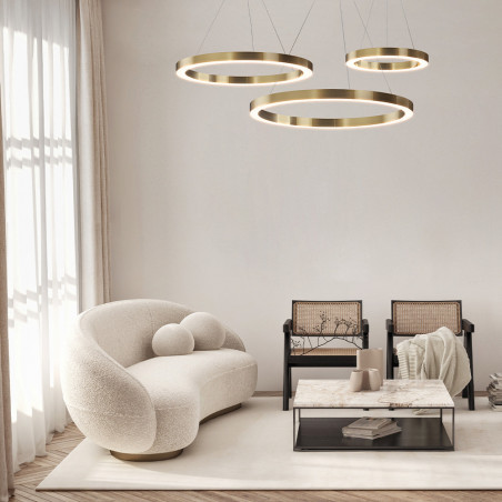 Saturno Maytoni: Lampa wisząca LED mosiężna, 80cm - Sklep z lampami