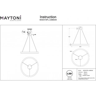 Saturno Maytoni: Lampa wisząca LED mosiężna, 80cm - Sklep z lampami