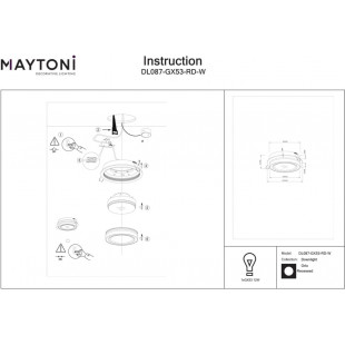 Lampa podtynkowa Orlo LED biała Maytoni | Downlight spot
