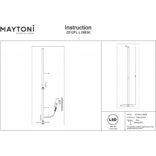 Lampa podłogowa Ray LED Maytoni | Nowoczesny design, 130cm