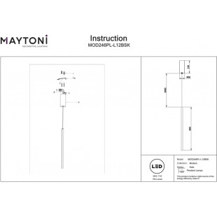 Lampa wisząca Halo LED mosiężna Maytoni | Minimalistyczny Design