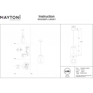 Lampa wisząca Splash Maytoni - Szklana, LED, Modern | Sklep z Lampami