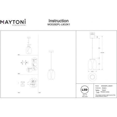 Lampa wisząca Splash Maytoni - Szklana, LED, Modern | Sklep z Lampami
