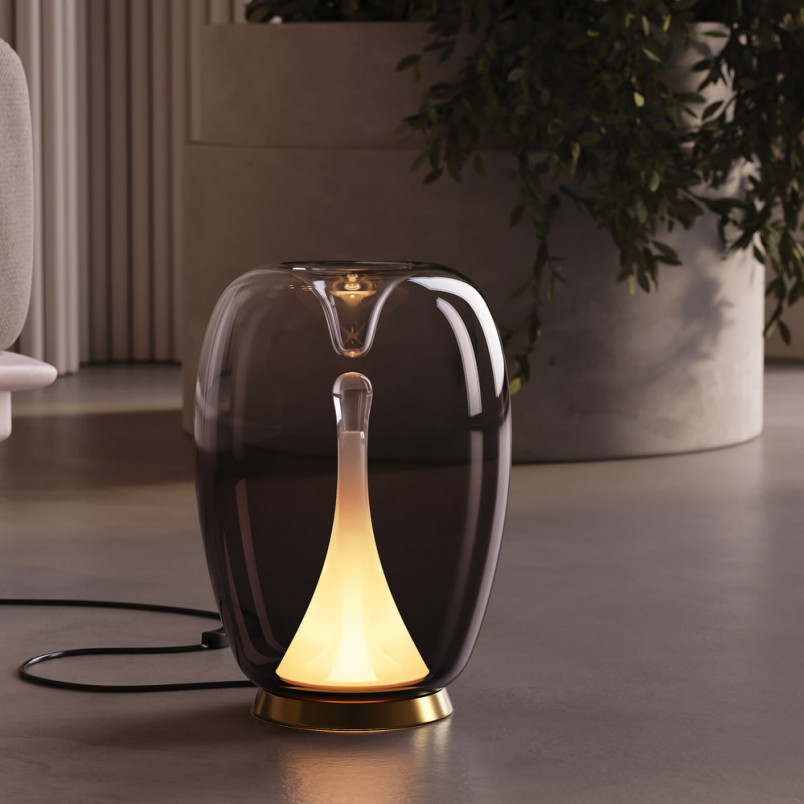 Lampa stołowa Splash Maytoni: Szkło dymione, LED, Nowoczesny design