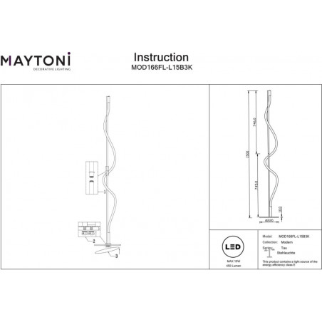 Lampa podłogowa LED Maytoni Tau - Nowoczesny design, 3000K