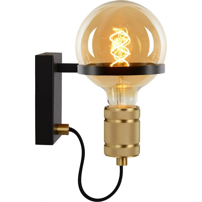 Kinkiet Loft Ottelien | Lucide - Czarny/Złoty | Sklep Lamp