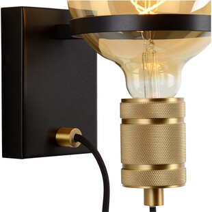 Kinkiet Loft Ottelien | Lucide - Czarny/Złoty | Sklep Lamp