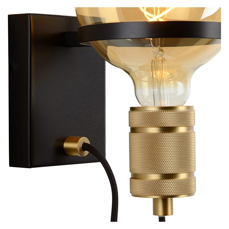 Kinkiet Loft Ottelien | Lucide - Czarny/Złoty | Sklep Lamp