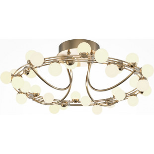 Plafon Tessara LED Maytoni | Szklane kule glamour | Biało-złoty